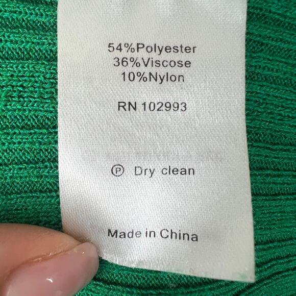 MARINA MOSCONE COLLECTIVE Green Sleeveless Scoop Neck Ribbed Knit Dress Size S - Picture 9 of 10